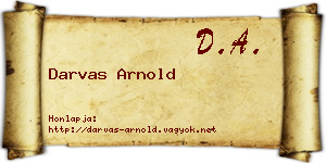 Darvas Arnold névjegykártya